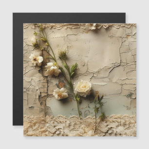 Carte Magnétique Lettre vintage d'amour parchemin avec fleurs (3)