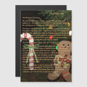 Carte Magnétique Lettres du Père Noël Gingerbread 5x7
