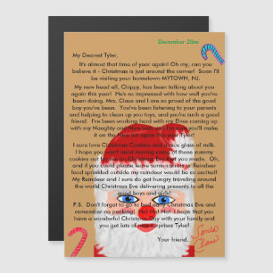 Carte Magnétique Lettres personnalisées du Père Noël