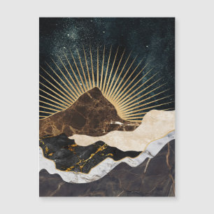 Carte Magnétique Lever de soleil doré sur les montagnes de marbre e