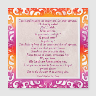 Carte Magnétique LGBTQ, Pride, Poète lesbienne, Amy Lowell 1874-192