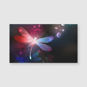 Carte Magnétique libellule rouge brillante