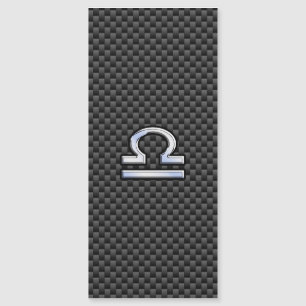 Carte Magnétique Libra Zodiac Sign on Black Carbon Fibre Print