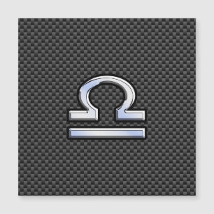 Carte Magnétique Libra Zodiac Sign on Black Carbon Fibre Print