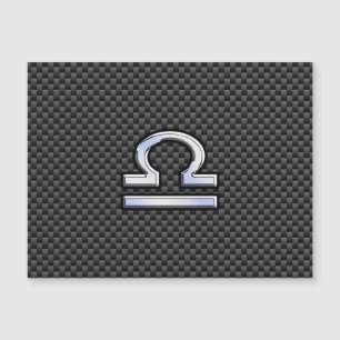 Carte Magnétique Libra Zodiac Sign on Black Carbon Fibre Print