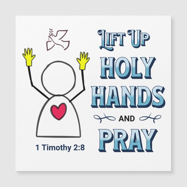 CARTE MAGNÉTIQUE LIFT UP HOLY HANDS CARD AVEC ENVELOPE (Devant)