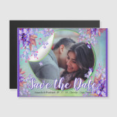 Carte Magnétique Lilac Forget-me-not Flower Enregistrer les dates (Devant / Derrière)