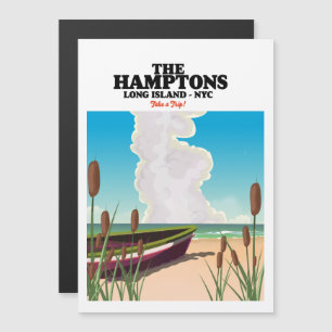 Carte Magnétique L'île de Hamptons Long NYC, affiche de voyage.