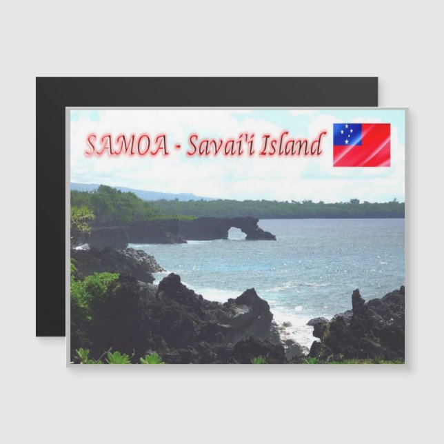 Carte Magnétique L'île de Savai'i - Littoral - Samoa - (Devant / Derrière)