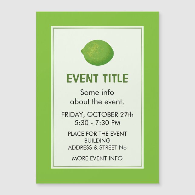 Carte Magnétique Lime (Devant)