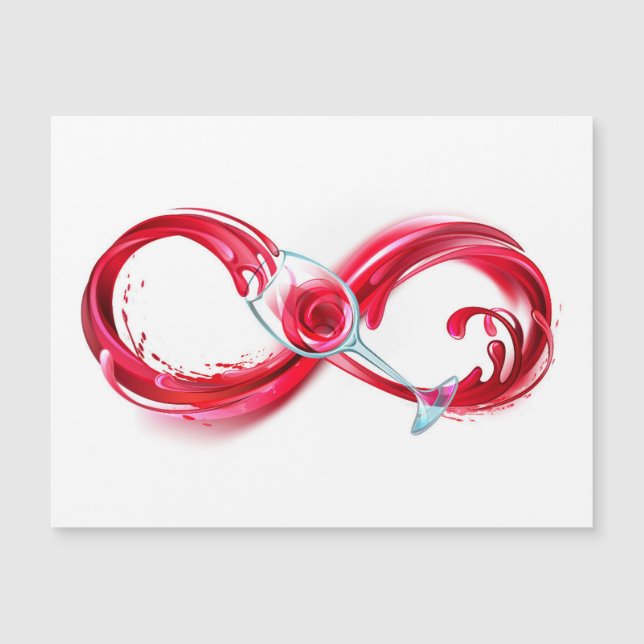 Carte Magnétique L'infini avec du vin rouge (Devant)