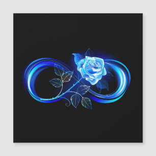 Carte Magnétique L'infini lumineux avec une rose bleue