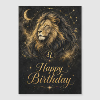 Carte Magnétique Lion Joyeux Anniversaire Design de Signe du Zodiaq