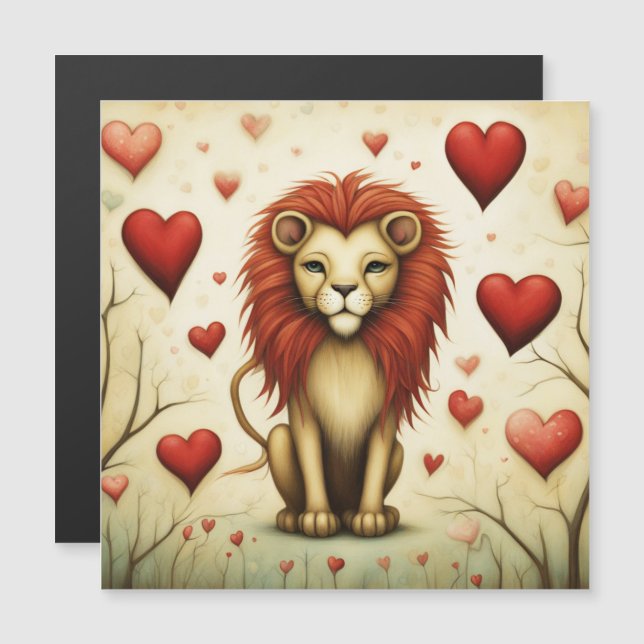 Carte Magnétique Lion Love 2 (Devant / Derrière)