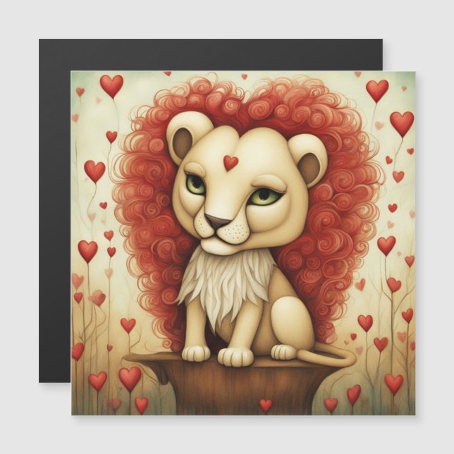 Carte Magnétique Lion Love 3 (Devant / Derrière)