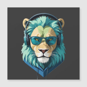 Carte Magnétique Lion portant Sweat - shirt à capuche drôle Cool an