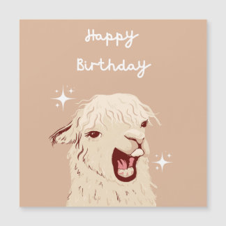 Carte Magnétique Llama Joyeux Anniversaire