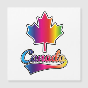 Carte Magnétique logo arc-en-ciel de la fierté du Canada