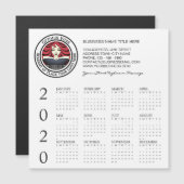 Carte Magnétique Logo de calendrier des affaires 2020 (Devant / Derrière)