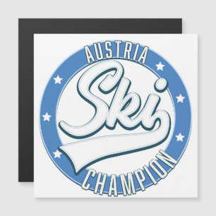 Carte Magnétique logo de champion de ski autrichien