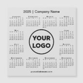 Carte Magnétique Logo de la société Calendrier 2025 sur Aimant gris (Devant)