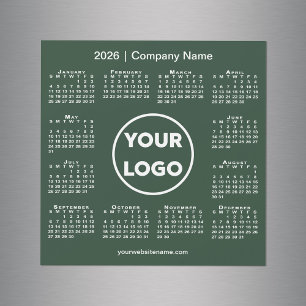 Carte Magnétique Logo de la société de calendrier 2026 sur un aiman