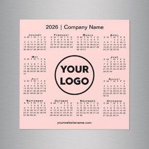 Carte Magnétique Logo de la société de calendrier 2026 sur un aiman