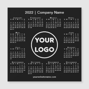 Carte Magnétique Logo de l'entreprise Calendrier 2022 sur Black Mag