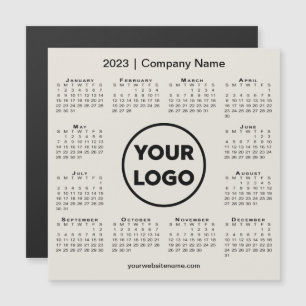 Carte Magnétique Logo de l'entreprise Calendrier 2023 moderne sur a