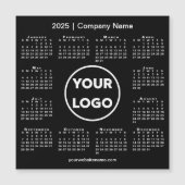 Carte Magnétique Logo de l'entreprise Calendrier 2025 sur Black Mag (Devant)