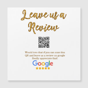 Carte Magnétique logo de l'entreprise de revue Google Scan QR revie