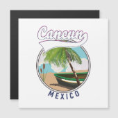 Carte Magnétique logo de voyage à la plage de Cancun au Mexique (Devant / Derrière)