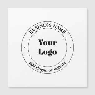 Carte Magnétique Logo d'entreprise et texte promotionnel   Blanc