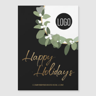 Carte Magnétique Logo d'entreprise moderne Happy Holidays vertical 