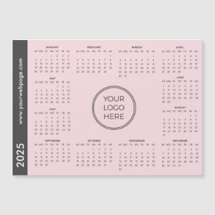 Carte Magnétique Logo d'entreprise rose 2025 Calendrier magnétique