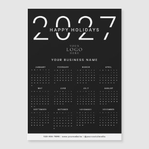 Carte Magnétique Logo du calendrier 2027 noir Aimant de vacances d'