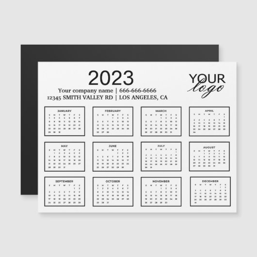Carte Magnétique Logo noir et blanc 2023 (Devant / Derrière)