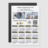 Carte Magnétique Logo photo professionnelle 2026 Calendrier QR Blac (Devant / Derrière)
