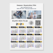 Carte Magnétique Logo photo professionnelle 2026 Calendrier QR Blac (Devant)