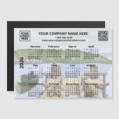 Carte Magnétique Logo professionnel 2026 QR Dock Water Calendar Mag (Devant / Derrière)