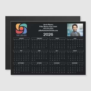 Carte Magnétique Logo professionnel personnalisé 2026 Calendrier Ma