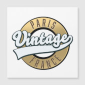 Carte Magnétique Logo vintage Paris France (Devant)