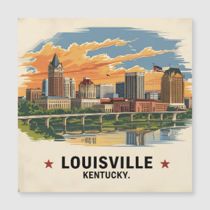 Carte Magnétique Louisville Kentucky USA Skyline