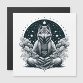 Carte Magnétique Loup conscient (Devant / Derrière)