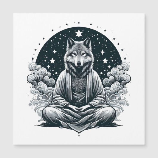 Carte Magnétique Loup conscient (Devant)