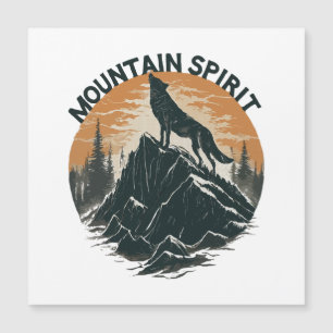 Carte Magnétique Loup de la majesté montagneuse hurlant sur le pic
