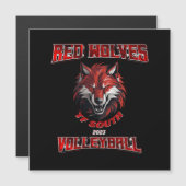 Carte Magnétique Loup Rouge (Devant / Derrière)