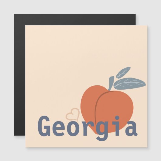Carte Magnétique Love Georgia Peach (Devant / Derrière)