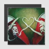 Carte Magnétique Love Heart Laces y2k - Red Basket Grunge (Devant / Derrière)