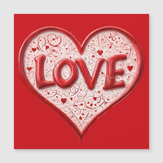 Carte magnétique Love Heart Red Refrigerator (Devant)